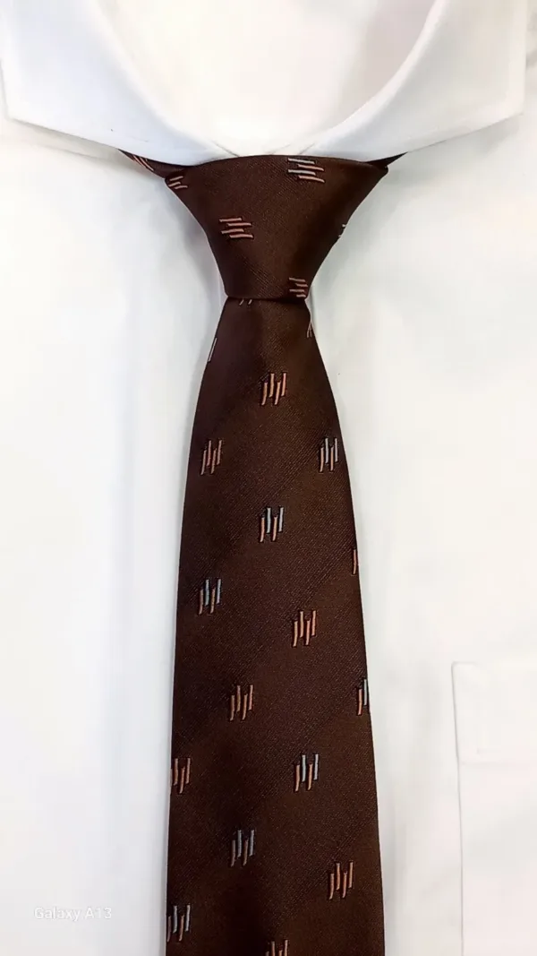 ВЖ009 Кафява вратовръзка от жакард