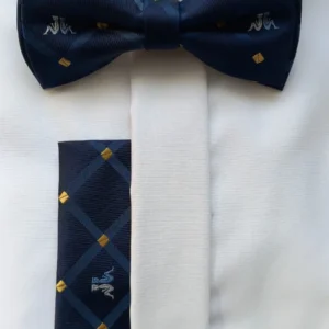 КПК3 Папийонка с кърпичка от 100% естествена коприна, тъмносиня