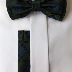 КПТ01 Тъмнозелена папийонка с кърпичка