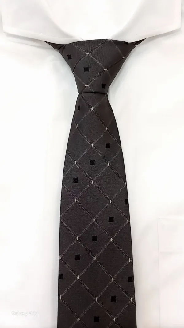 ВЖ293 Вратовръзка в сиво-кафеникаво