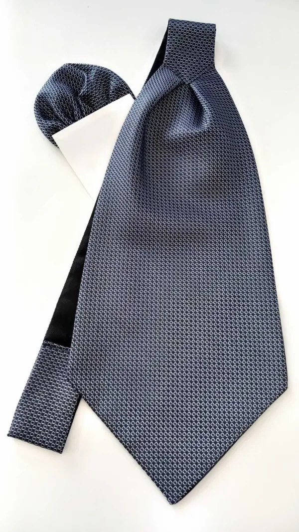 КФЖ005 Сиво-синьо фишу с кърпичка