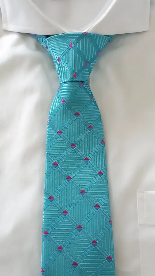 ВЖ020 Вратовръзка от сатениван жакард в синьо електрик