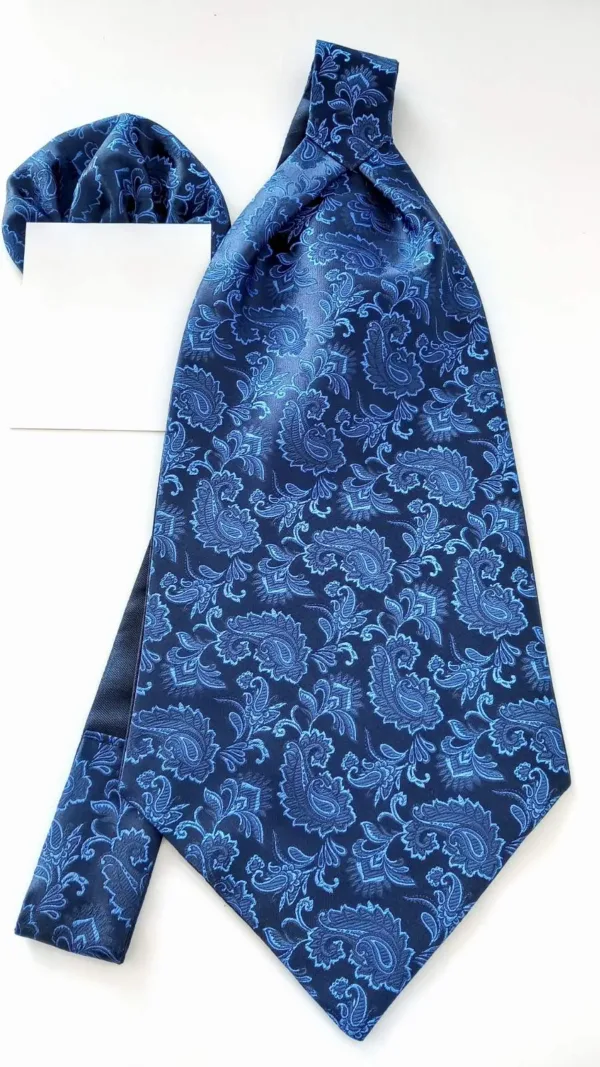 КФЖ006 Тъмносиньо пейсли фишу с кърпичка